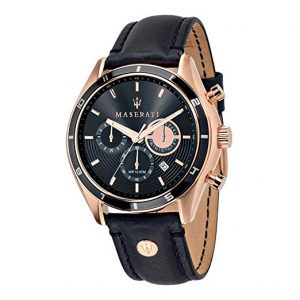 Montre chronographe à quartz pour hommes Maserati avec bracelet en cuir - R8871624001, montres maserati pour hommes