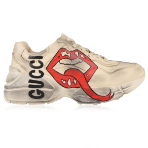 GUCCI "RHYTON LIPS&quot ; LEATHER HIGH SHOES 50MM