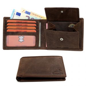 Elégant portefeuille en cuir de buffle particulièrement confortable facile et stable utilisé et effet vintage RFID Blocking #Easycomfort(Iron) Portefeuille pour hommes