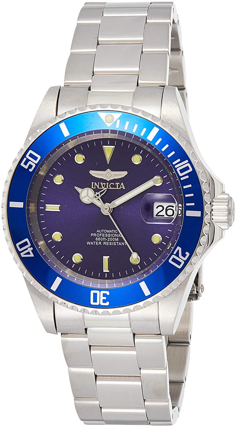 Invicta 9094OB Pro Diver Montre unisexe en acier inoxydable à cadran automatique bleu.