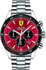 Montre chronographe à quartz Scuderia Ferrari pour homme avec bracelet en acier inoxydable 830619. 