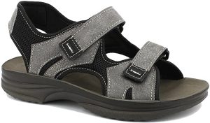 inblu RY000025 Grey Men's Sandal Double Strappy ANATOMICAL Footbed 