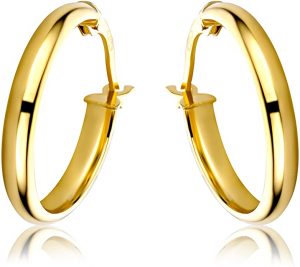 Boucles d'oreilles cerclées en or jaune 9 ct / 375 de Miore pour femmes. 