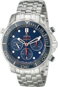Omega 21230445003001 Diver 300 M Co-Axial Chronograph Sliver Watch, omega watches 