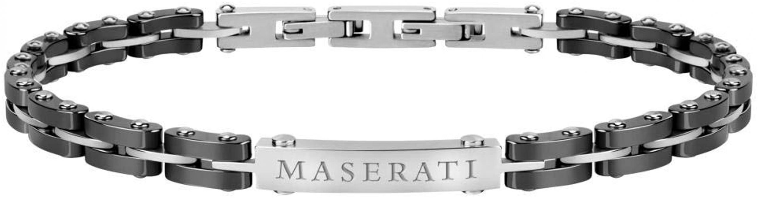 Bracelet homme, collection Maserati Bijoux, acier et céramique - JM219AQH10.