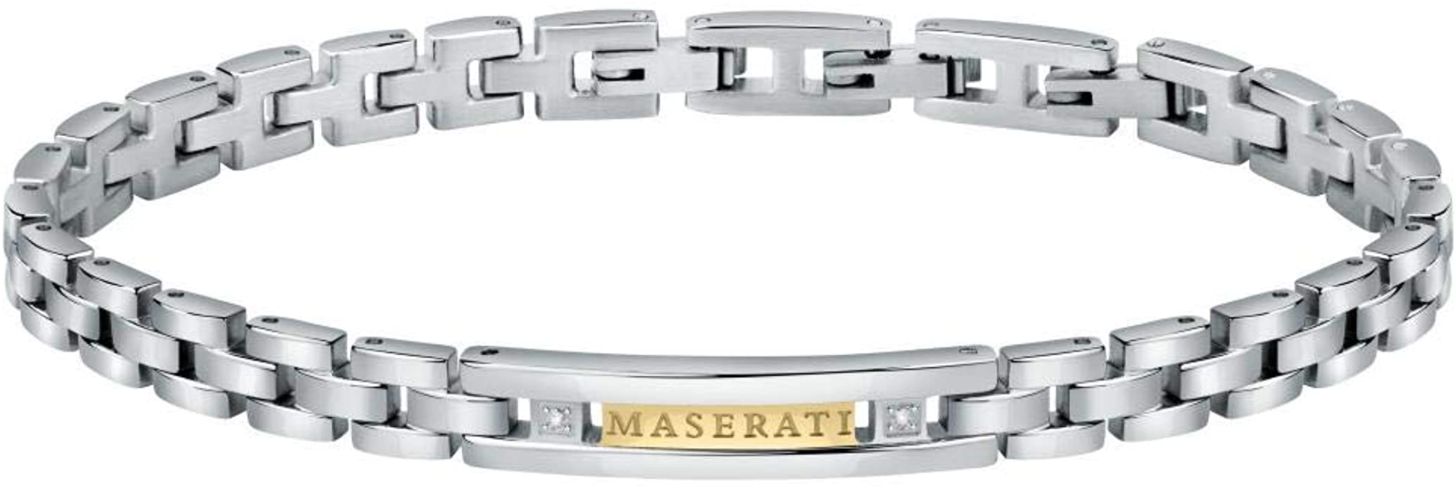 Bracelet Maserati pour homme, collection JEWELS, acier, or PVD, diamants - JM221ATY03