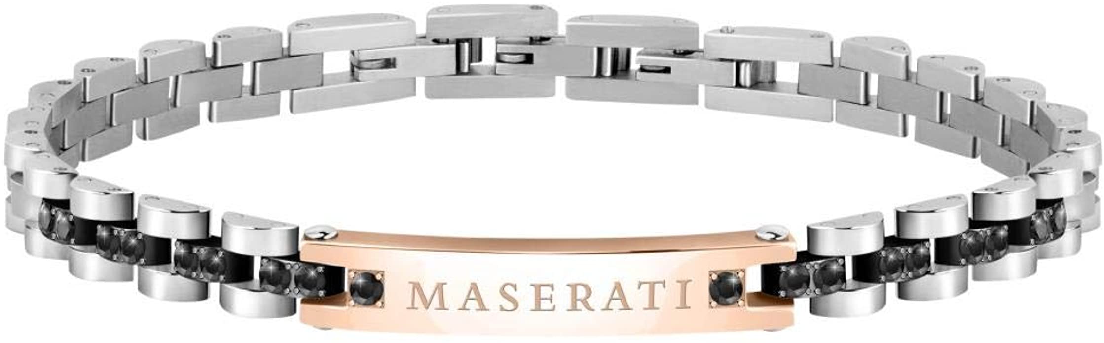 Bracelet Maserati Bijoux pour Homme, 22 cm, Acier, Cristaux, PVD - JM420ATJ08 