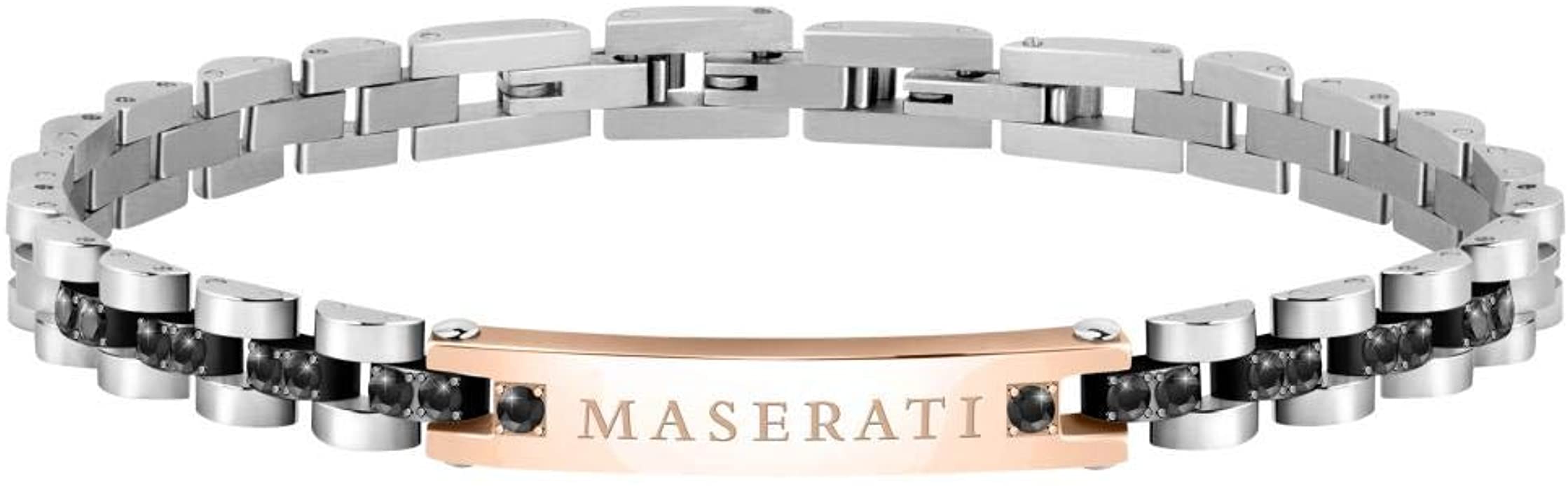Bracelet Maserati Bijoux pour Homme, 22 cm, Acier, Cristaux, PVD - JM420ATJ08