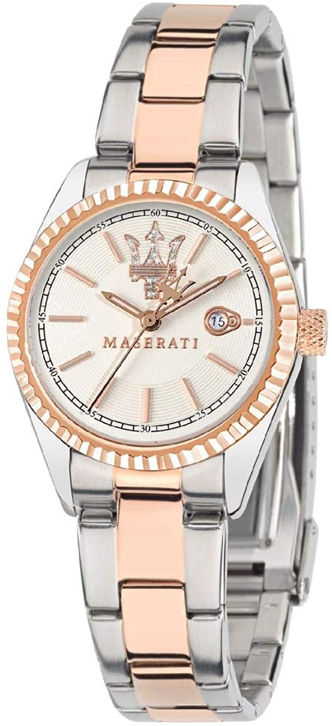 Montre pour femme, Collection Competizione, mouvement à quartz, heure et date, acier inoxydable et PVD or rose - R8853100504