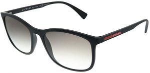 Lunettes de soleil Prada Sport square rubber sunglasses in gray black PS 01TS DG00A7 56 