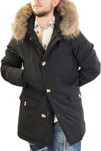 Antony Morale Men's Winter Parka Jacket Colors (Black, Red, Blue) Removable Genuine Fox Fur 3 Colors Available